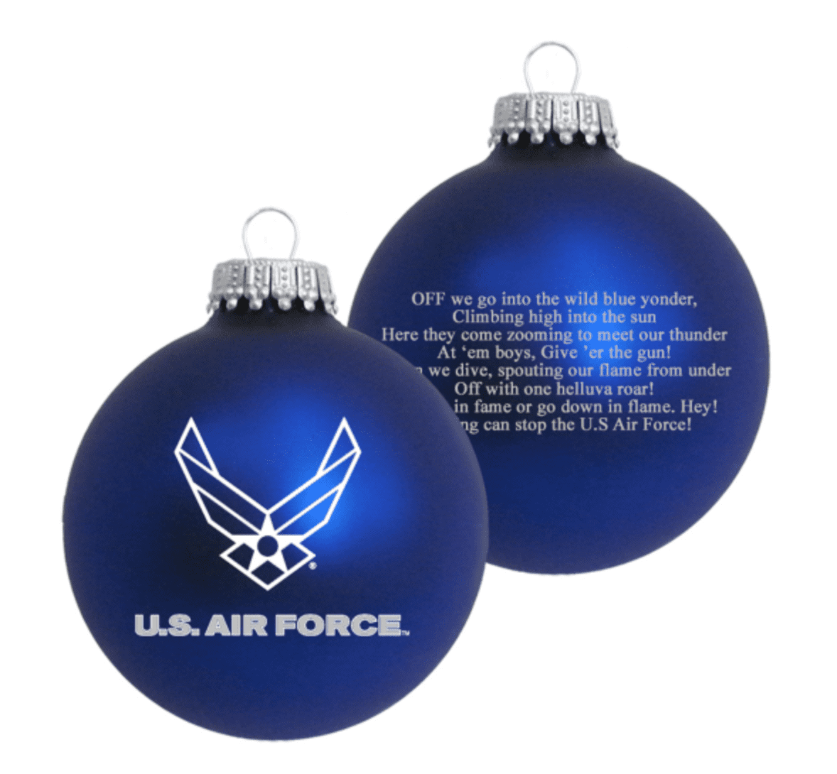 Royal Blue Glass US Air Force Logo and Song Christmas Ornament, 3.25", by Holiday Time