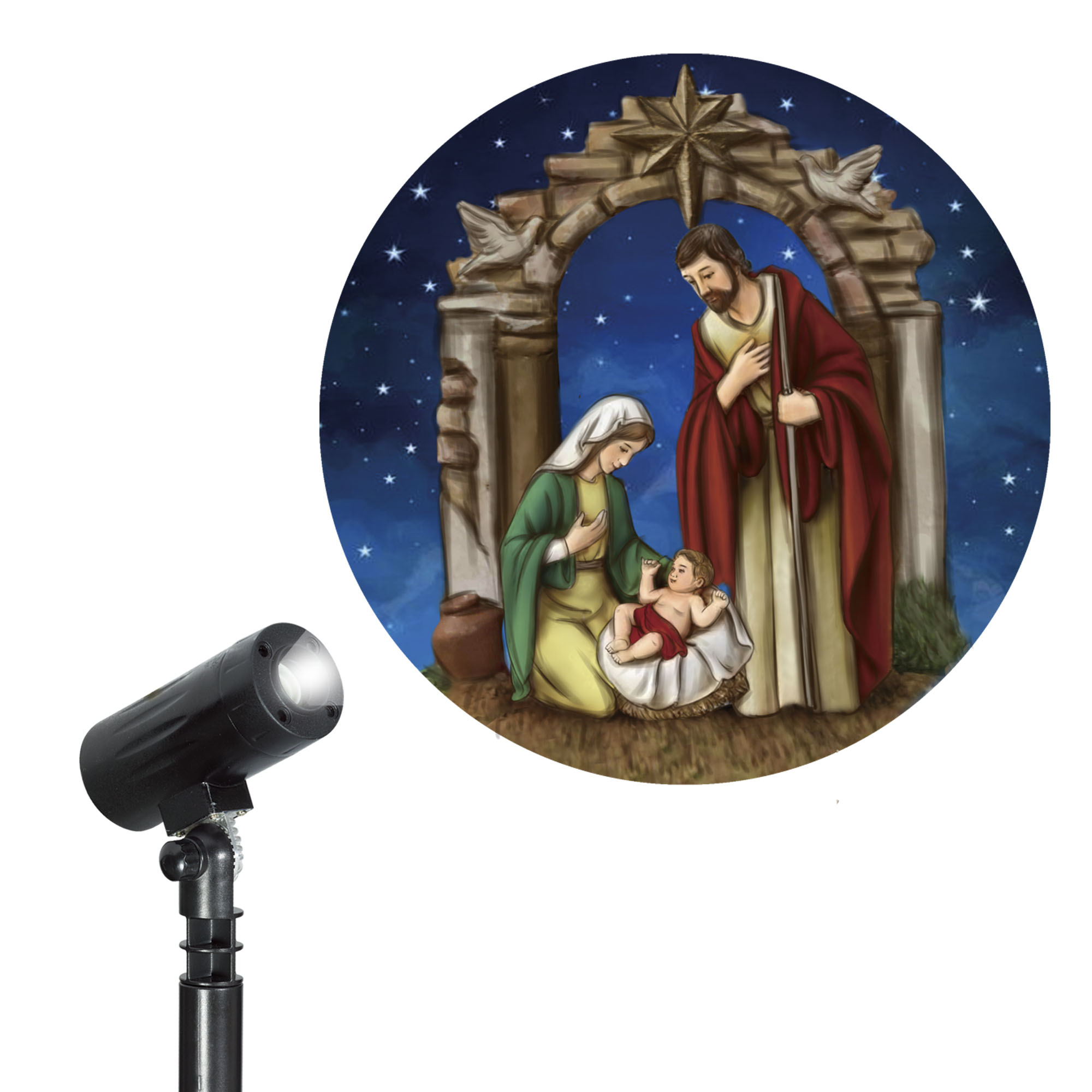 Holiday Time 3Function LED Nativity Projector, with Outdoor Adaptor