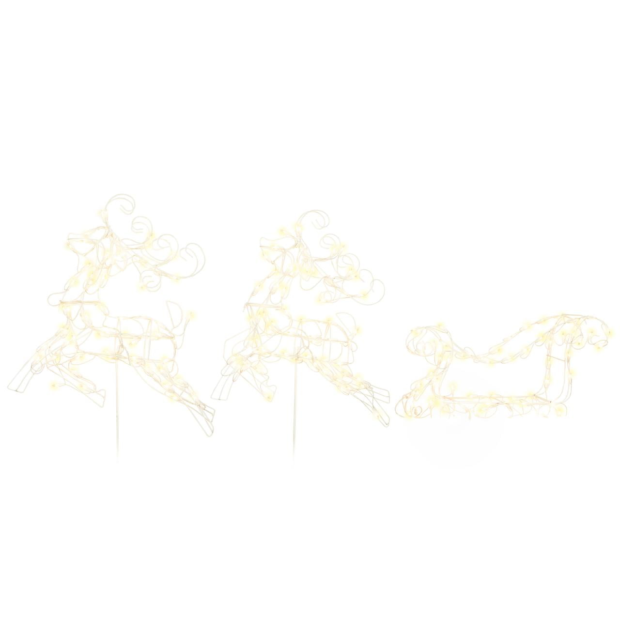 Holiday Time 3 Piece LightUp Bucks with Sleigh Christmas Sculpture Set