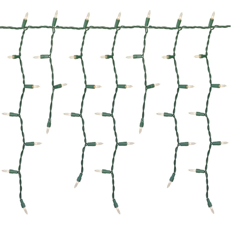 Holiday time 300 clear icicle lights green wire online