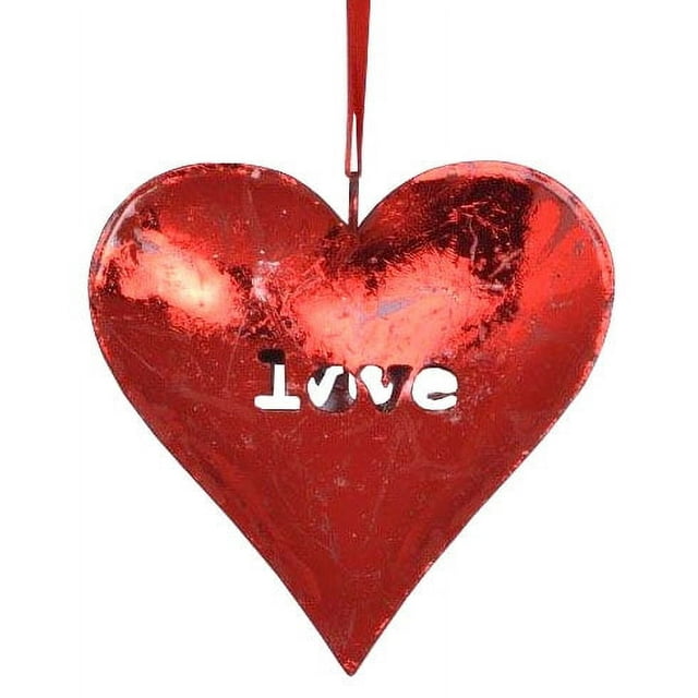 Holiday Time 4.75 inch Heart Shaped Hanging Ornament - Red Lodge Finish
