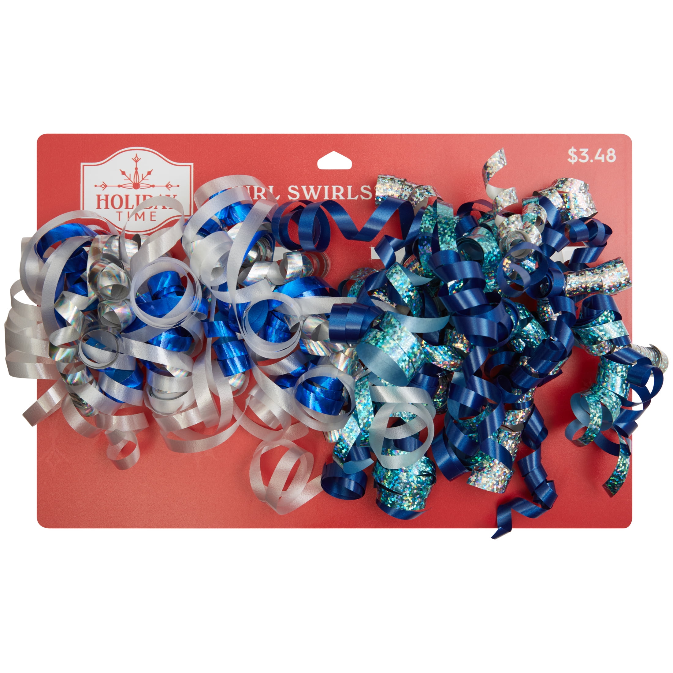 Holiday Time 4 Piece Curly Gift Bow, Blue