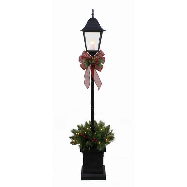 Holiday Time 4' PreLit Christmas Lamp Post with 25 Warm White LED Lights