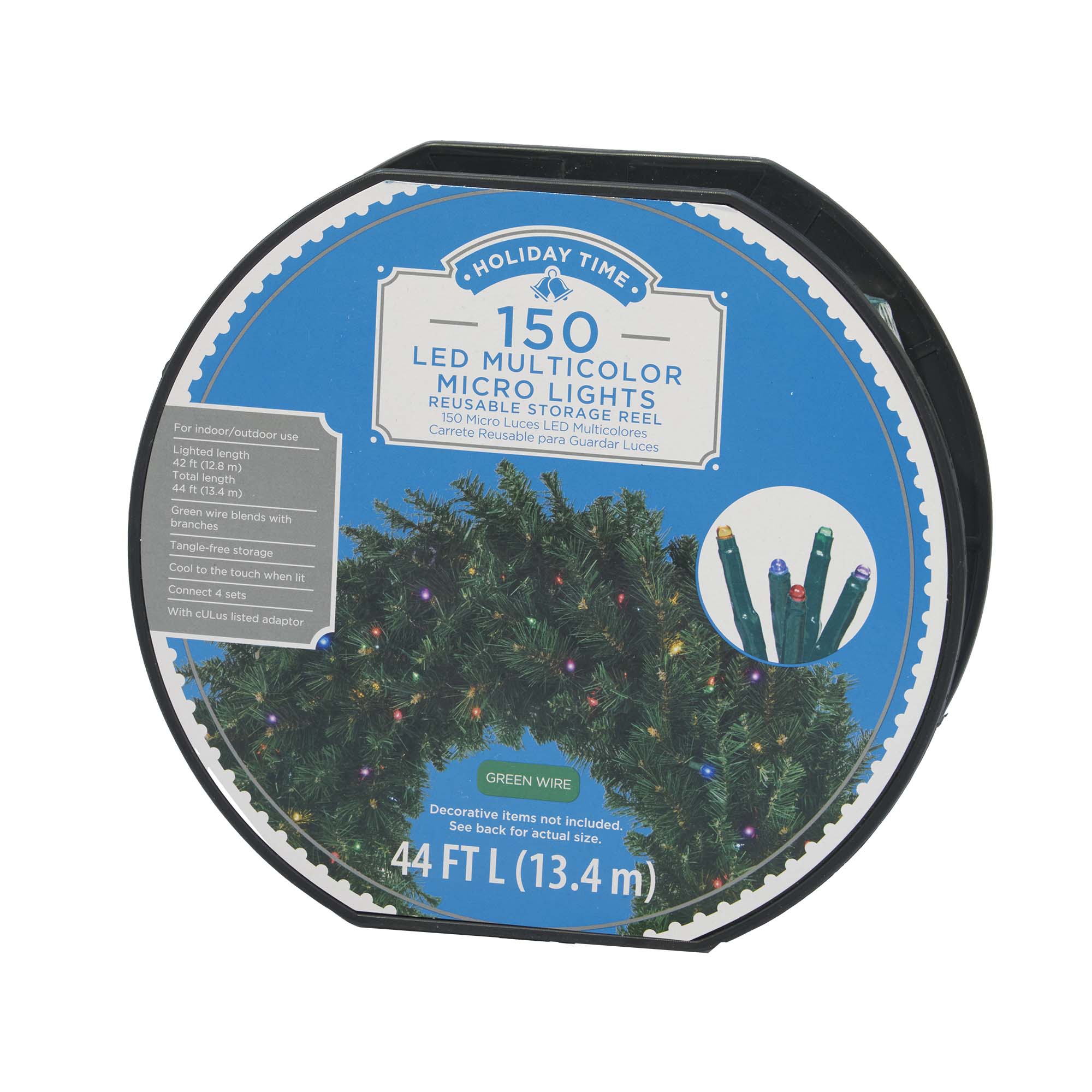 Holiday Time 44' LED Micro Christmas Lights, Multicolor, 150Count