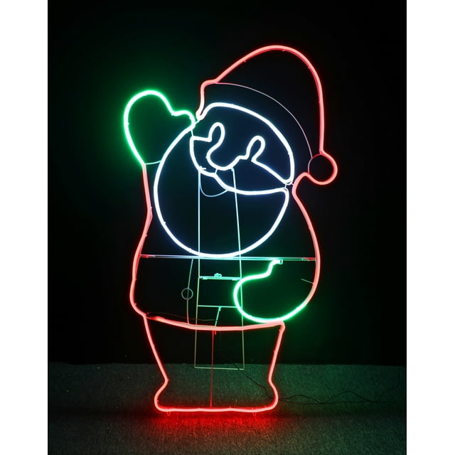 Holiday Time 48`` Neon Flex Effect Santa - Walmart.com