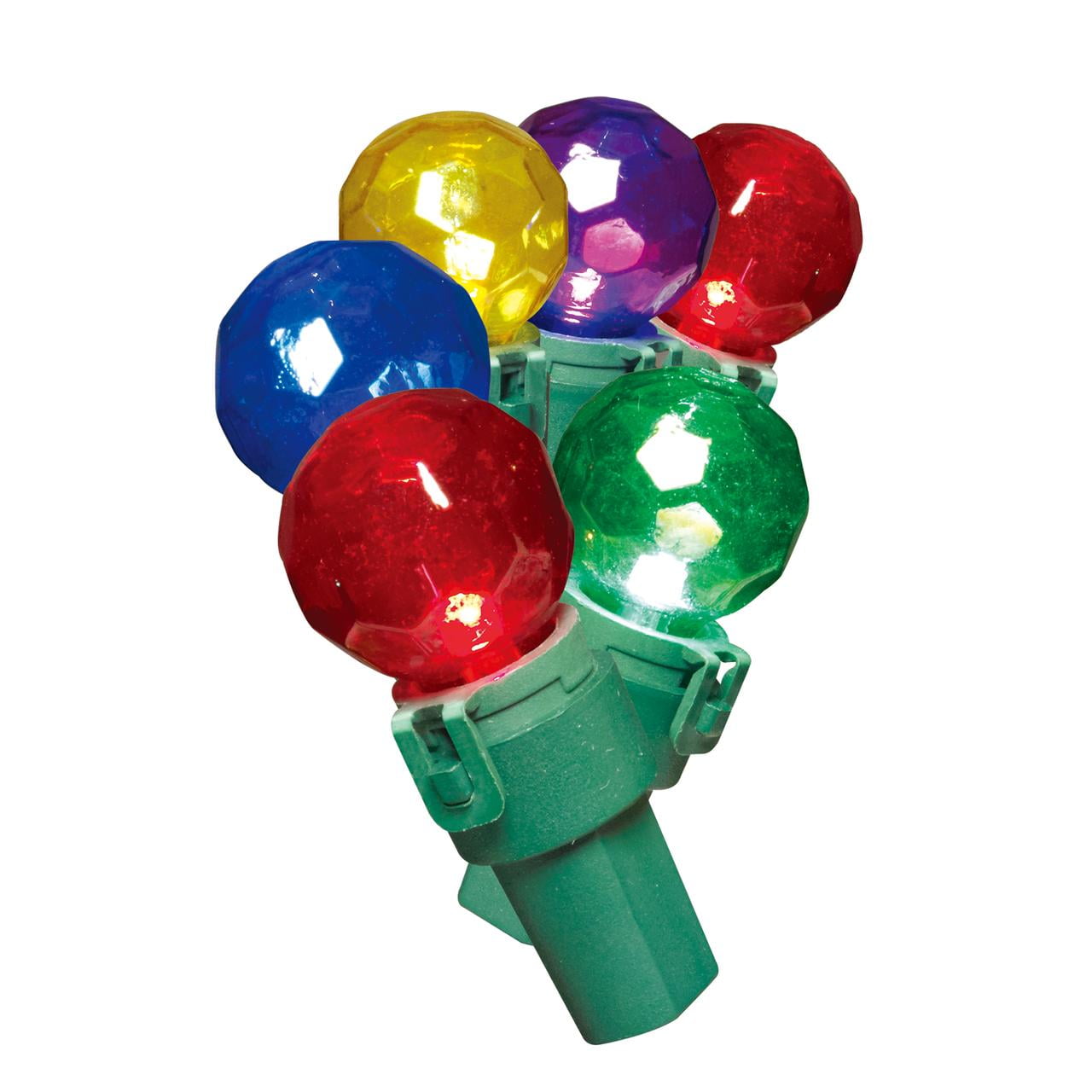 Holiday Time 50Count Multicolor LED DiamondCut Glass G15 Christmas