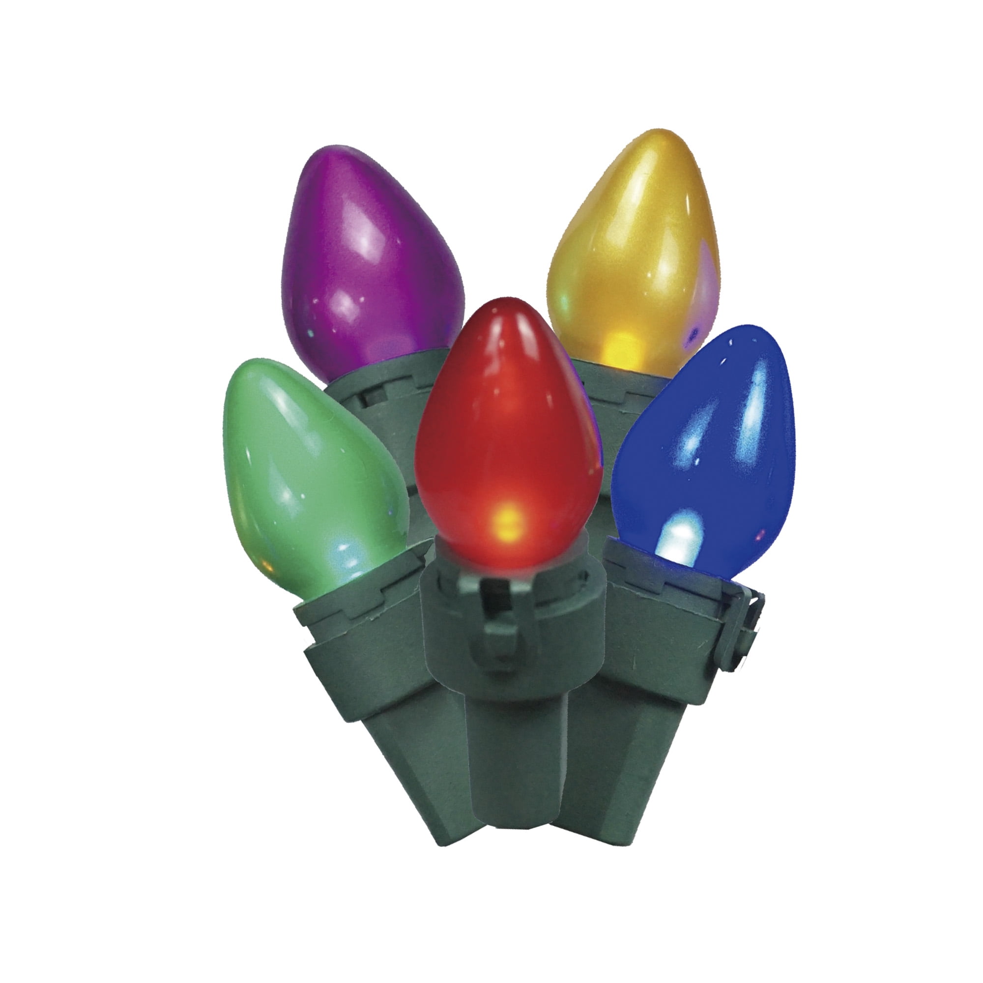 Holiday Time 50Count Multicolor Pearlized Glass C3 LED Christmas