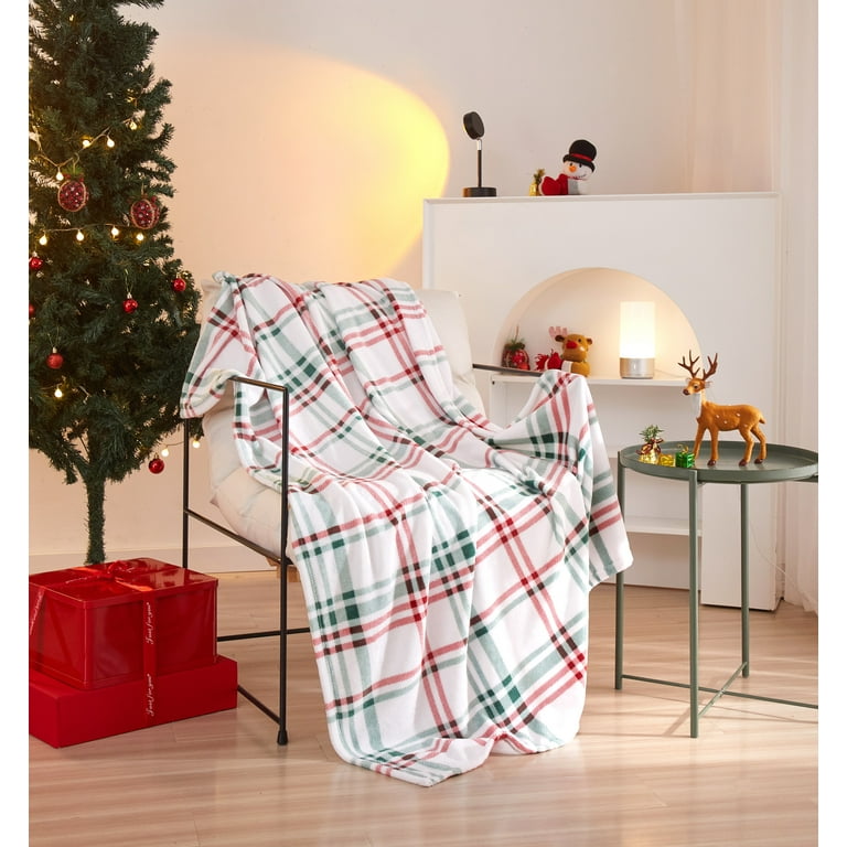 Holiday Time 50 x60 Multi colored Christmas Plaid Rolled Plush Throw Walmart