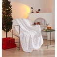 thumbnail image 1 of Holiday Time 50"x60" Snowflake White Plush Throw, All Ages, 1 of 5