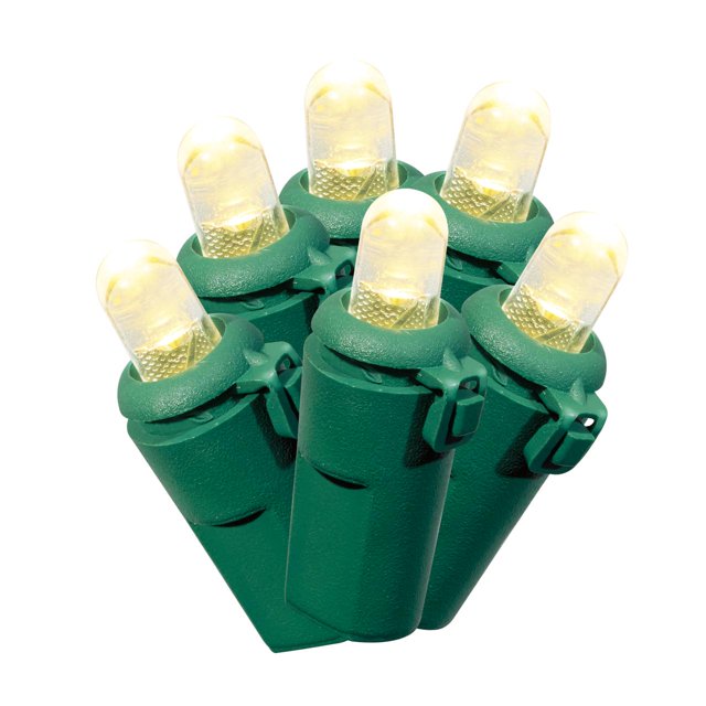 Holiday Time 500Count Warm White LED Dome Christmas Lights, with Green