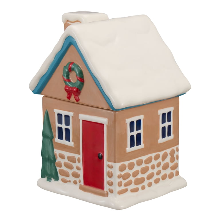 Holiday Time 57-Oz Gingerbread House Glazed Earthenware Ceramic