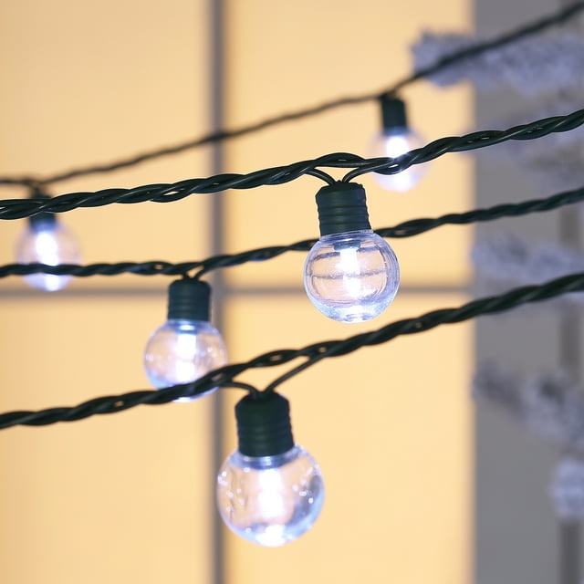 Holiday Time 58 Ft. 100 Super Bright LED G30 Lights Cool White Indoor