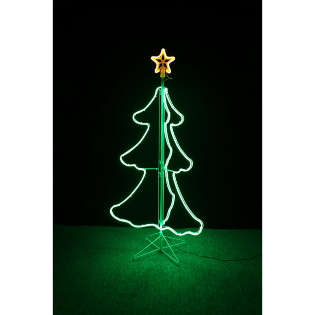 Holiday Time 5ft Green Neon Christmas Tree