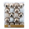 Holiday Time 60 mm Christmas Shatterproof Ornaments, Champagne Gold and White, 40-Count