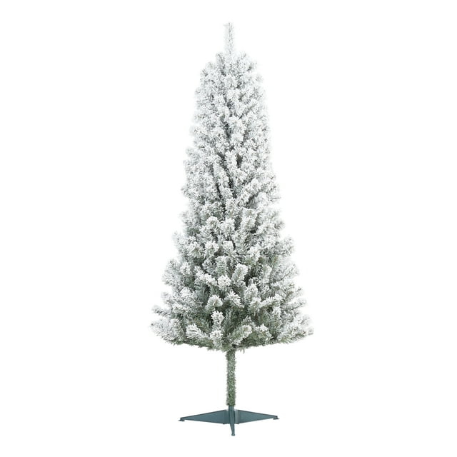 Holiday Time 6ft Un-Lit Snow-Flocked Pine Artificial Christmas Tree