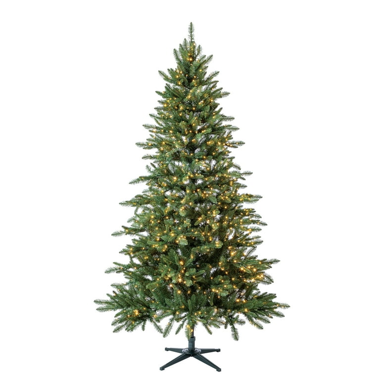 7.5 ft Pre Lit Milford Pine Artificial Christmas Tree with LumaDazzle Color Changing Twinkle LED Lights by Holiday Time