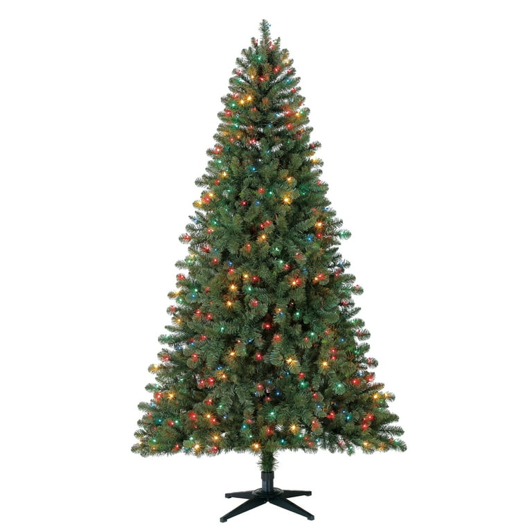 Christmas tree with lights clearance walmart