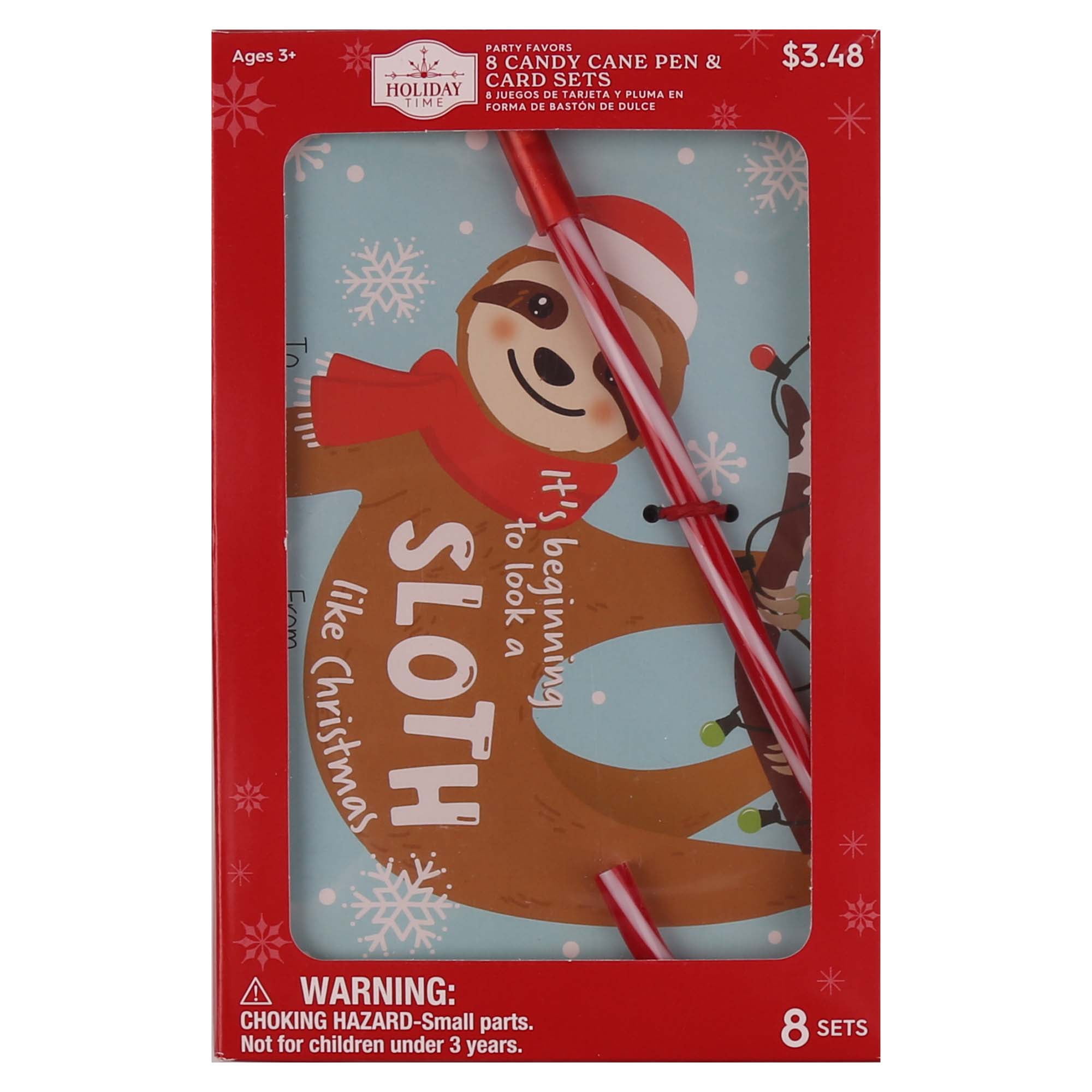 Holiday Time 8 Candy Cane Pens Party Favors, 8 Count