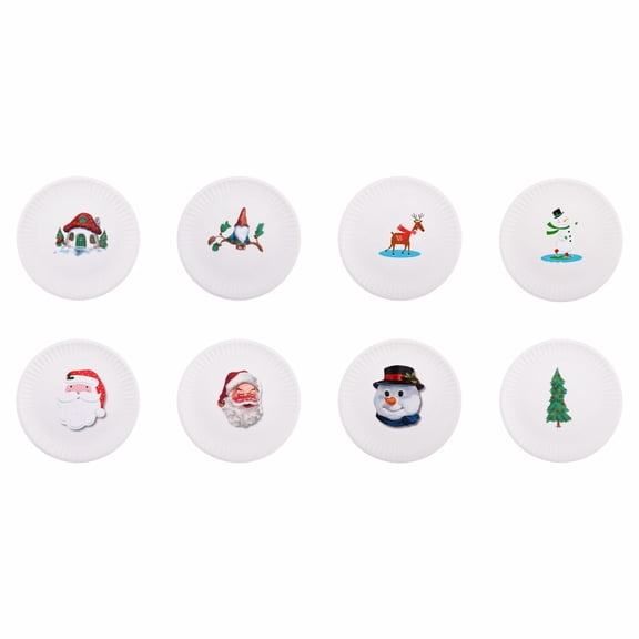 Holiday Time 8-Pack Plastic Dinner Plates, Holiday Design