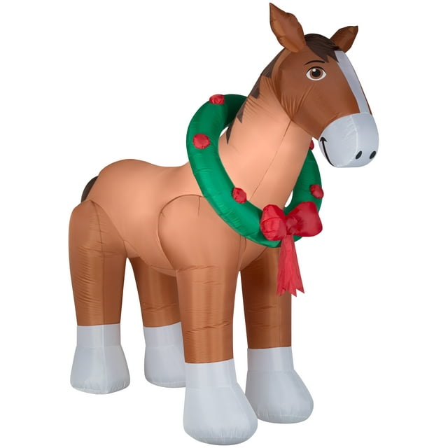 Gemmy Industries Christmas Airblown 9' Clydesdale Inflatable Outdoor ...