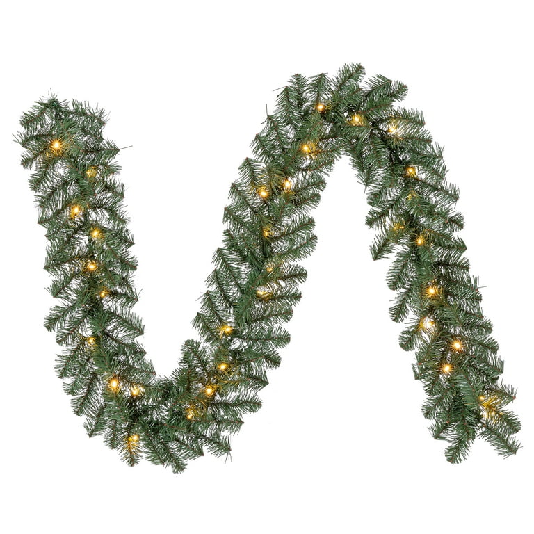 Pre-Lit Napa Artificial Christmas Garland, Clear LED Lights, 9 ft