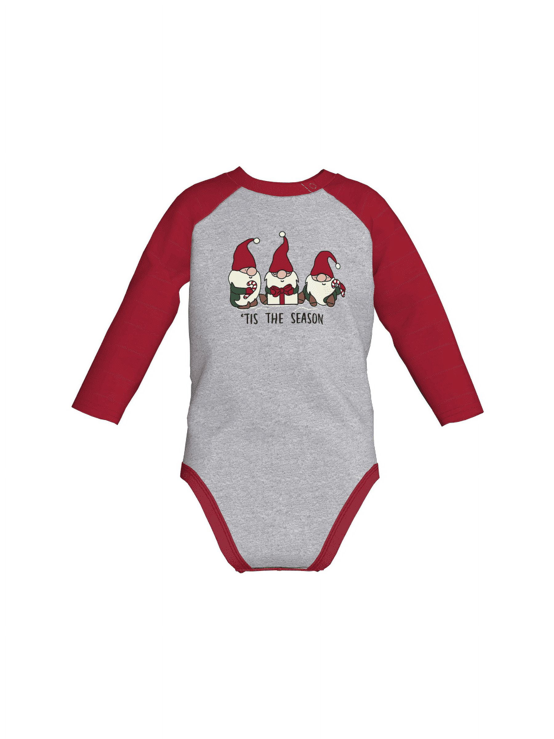 Holiday Time Baby and Toddler Long Sleeve Raglan Bodysuit, Sizes 09