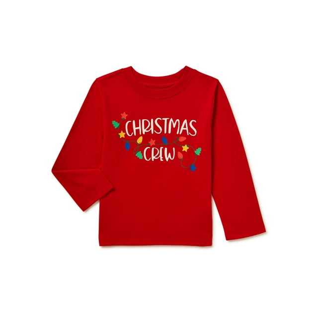 Holiday Time Baby and Toddler Unisex Long Sleeve Graphic Christmas Tee