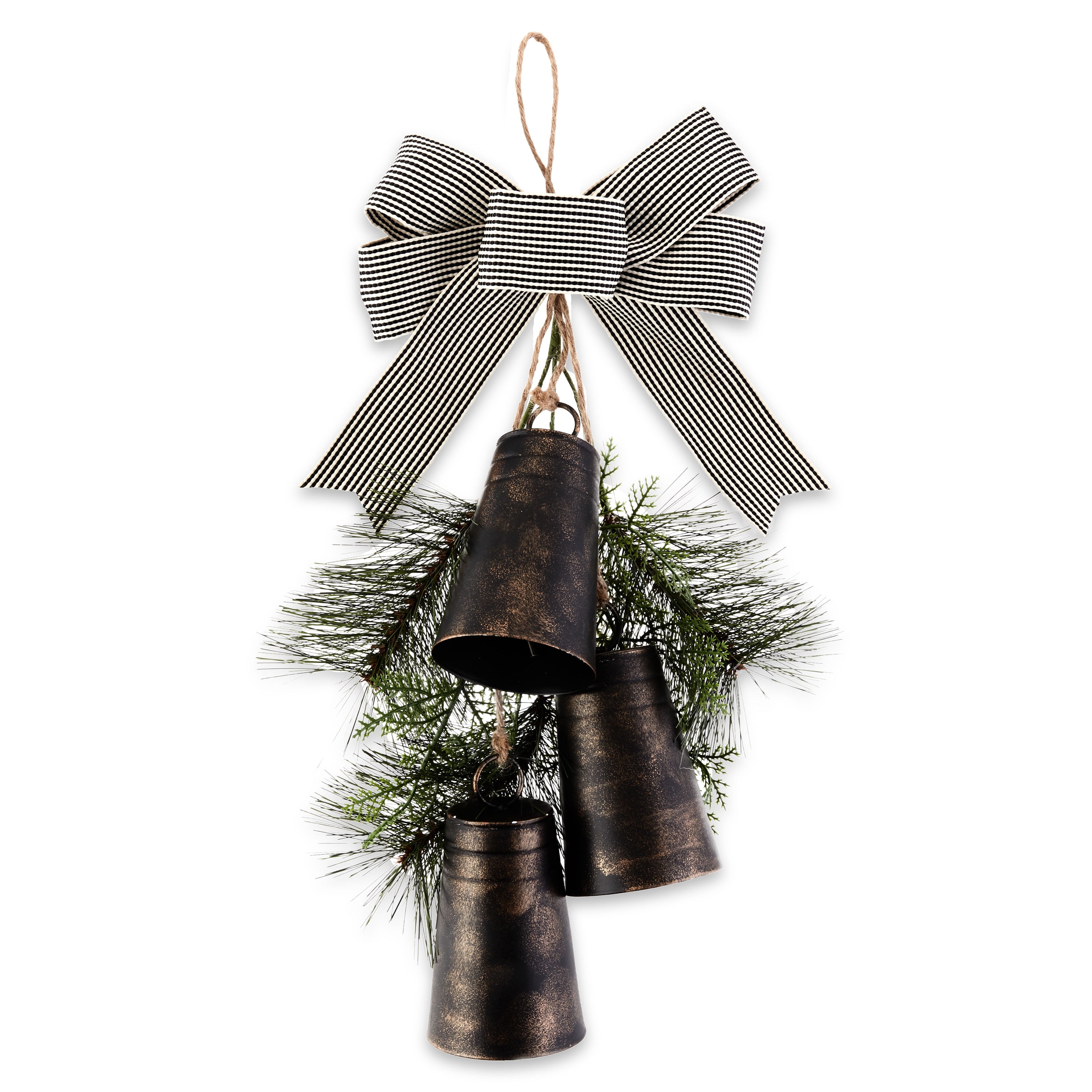 4-Count Metal Hanging Bells Christmas Decoration in Black Finish, 28.75 in,  by Holiday Time