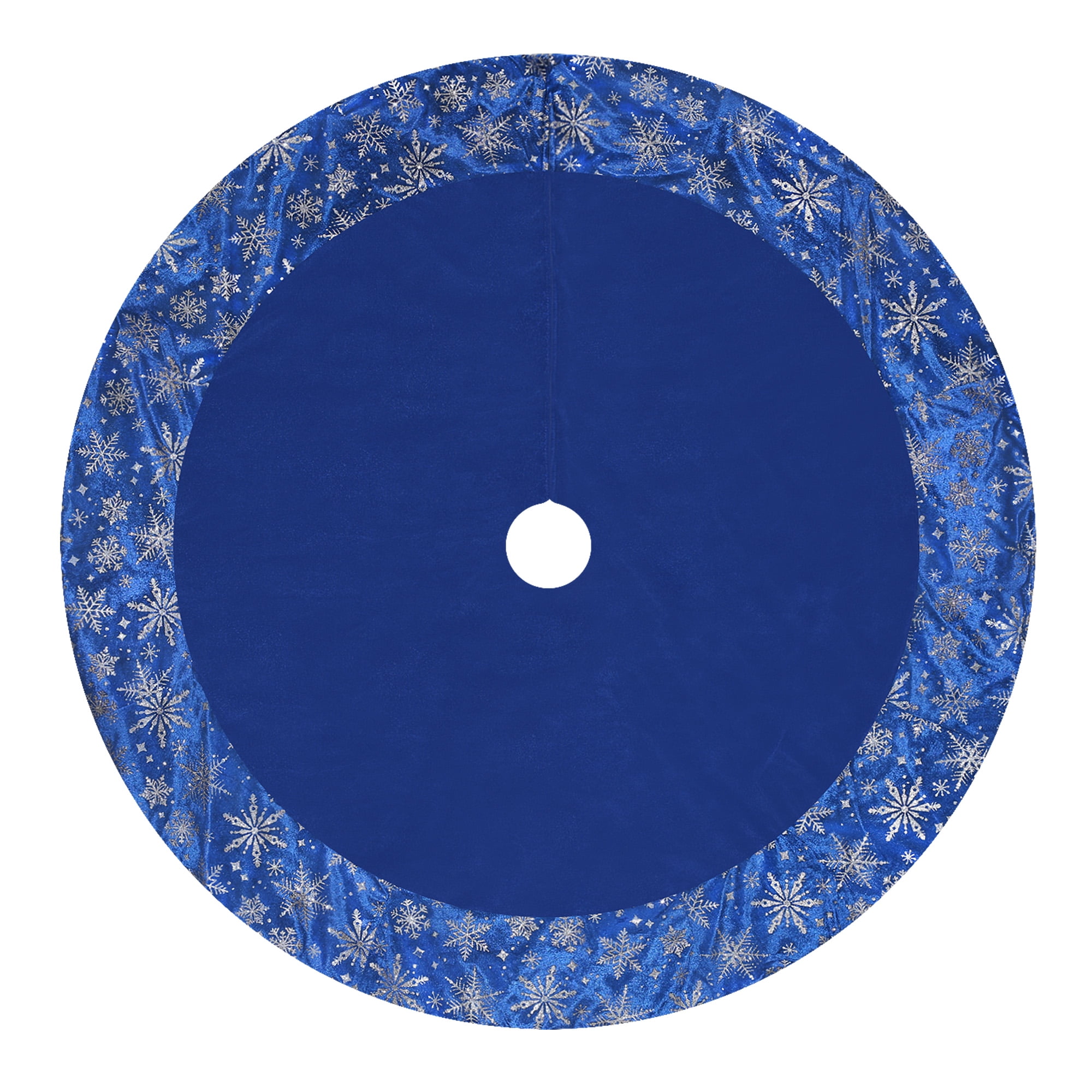 Holiday Time Blue Christmas Glitter Printed Snowflake Christmas Tree