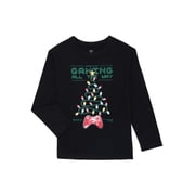 Holiday Time Boys Christmas Long Sleeve Graphic T-Shirt, Sizes 4-18
