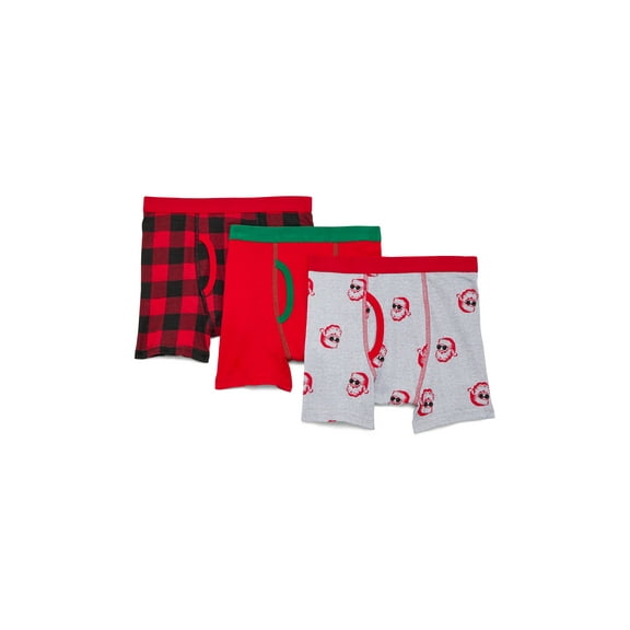 Holiday Time Boys Boxer Brief Underwear, 3-Pack, Sizes S-XL