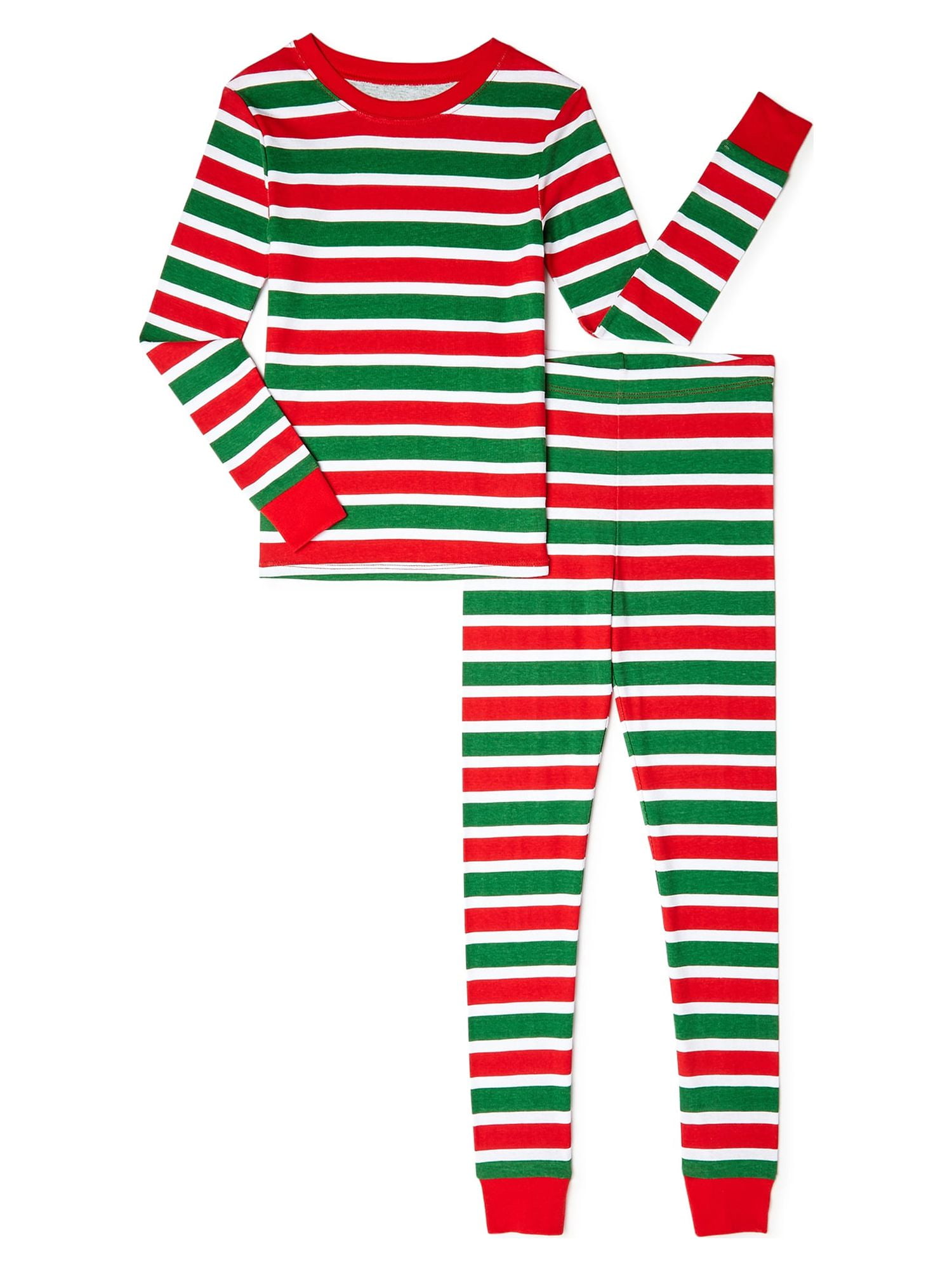 Christmas Hippo Long Sleeve Pima PJ Set for Boy with Blue Trim