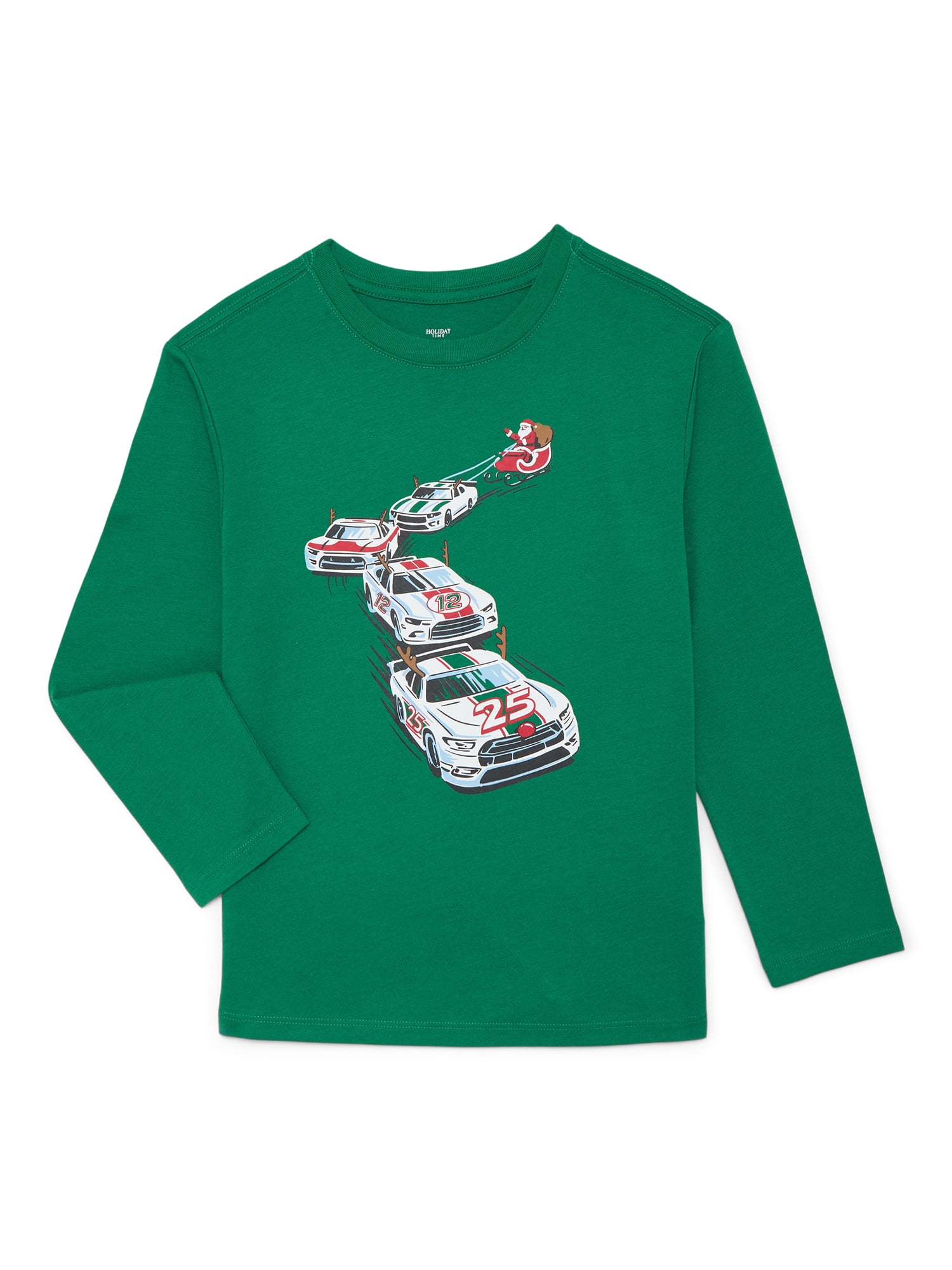 Holiday Time Boys Christmas Long Sleeve Graphic T-Shirt, Sizes 4-18 ...