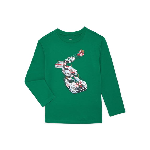 Holiday Time Boys Christmas Long Sleeve Graphic T-Shirt, Sizes 4-18 ...