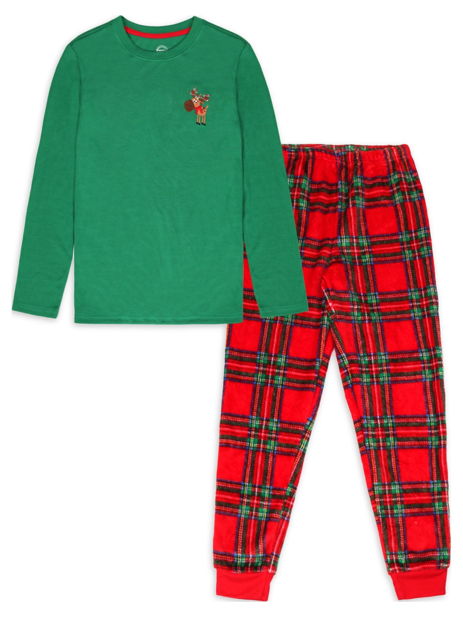 Funny Moose Christmas Pajama Top Long Sleeve Holiday Shirt