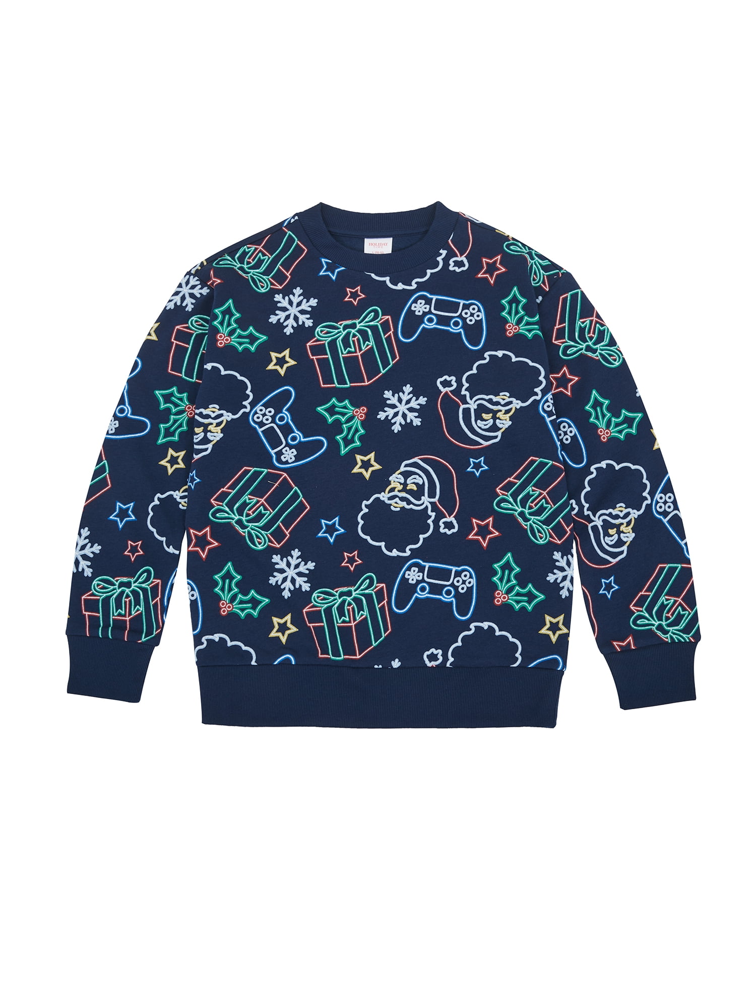 Holiday Time Boys Christmas Sweatshirt, Sizes 4-18 & Plus