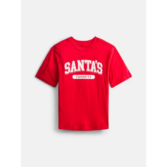 Holiday Time Boys Christmas Graphic Tee with Short Sleeves, Sizes 4-18 & Husky