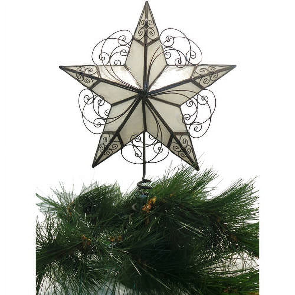 Holiday Time Capiz Gold Circle Tree Topper