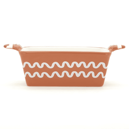 Holiday Time Ceramic Mini Gingerbread Man Loaf Pan, 5.75" Long, Brown, Stoneware