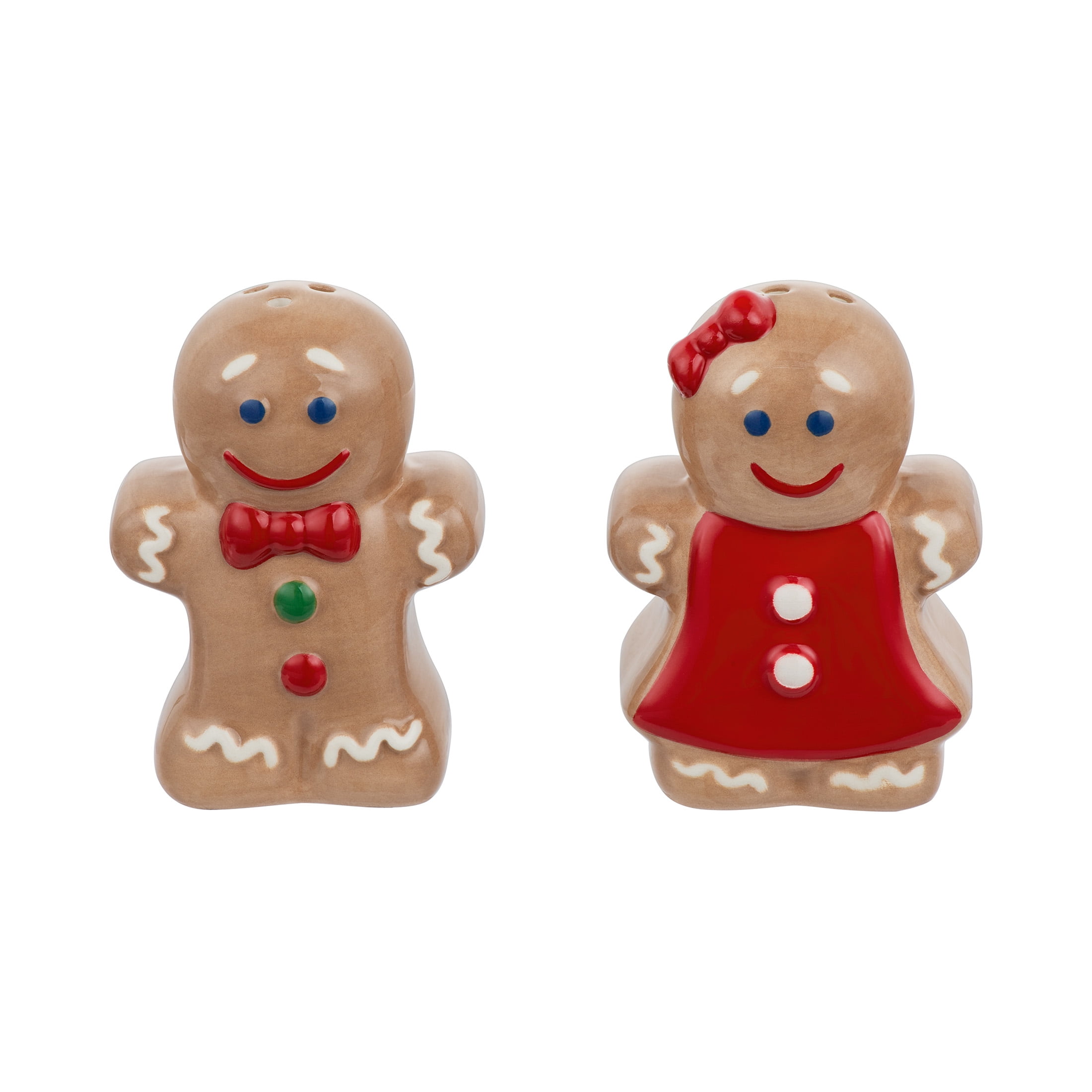Holiday Time Gingerbread Ceramic Salt & Pepper Shakers, Set of 2 - Walmart.com