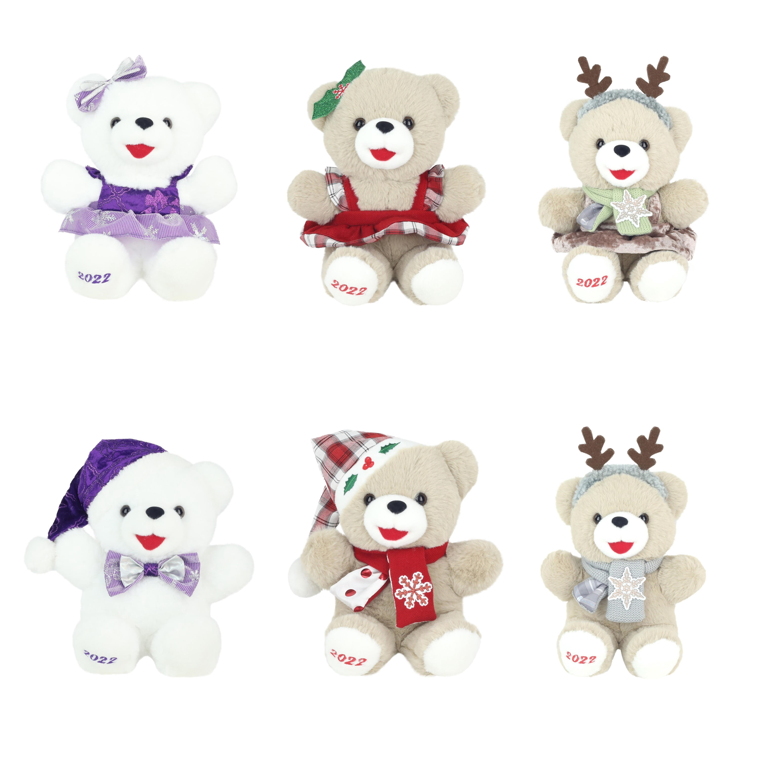 Holiday Time Christmas 10.5 inch Snowflake Teddy Plush Toy