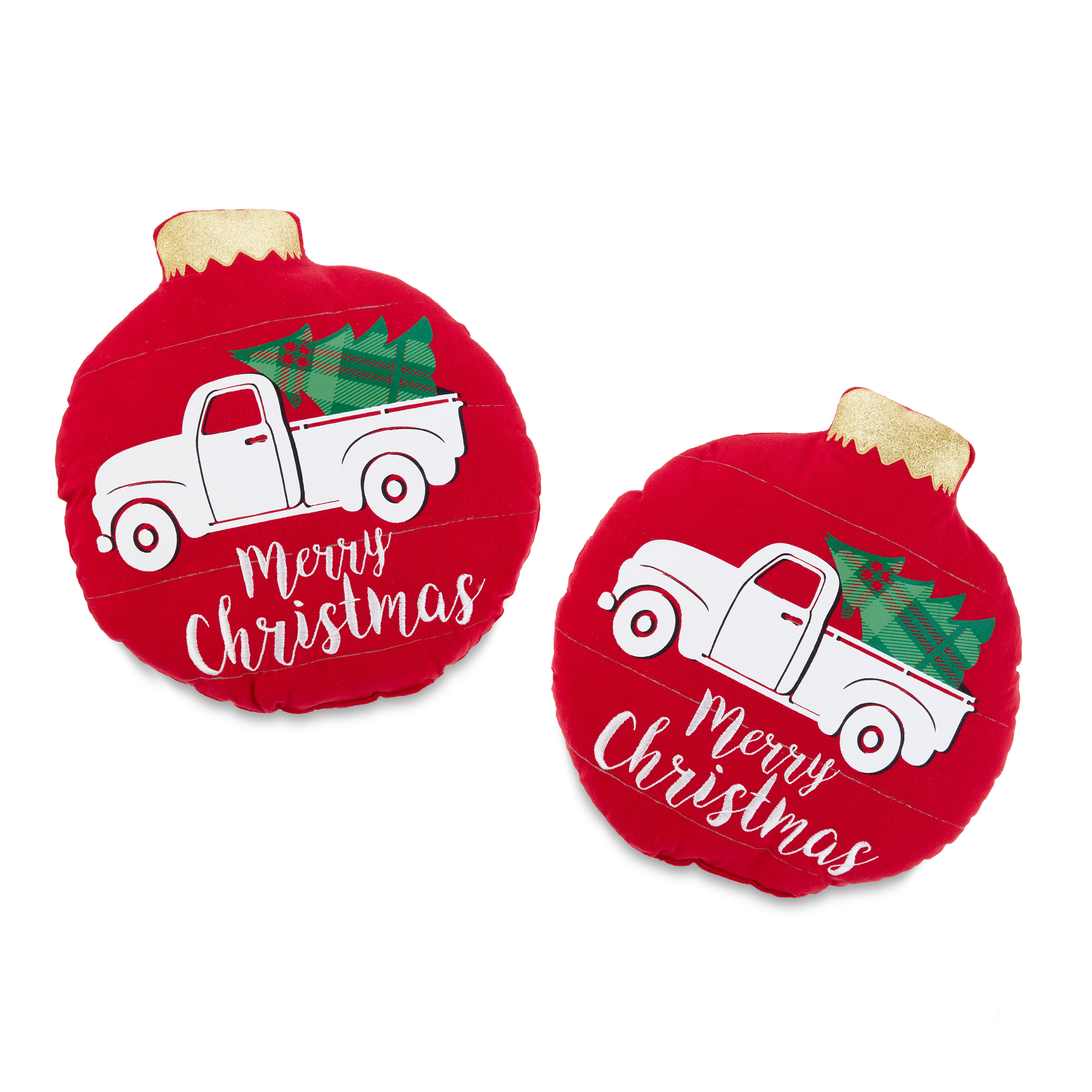 Holiday Time Christmas 13 inch Red Ornament Decorative Pillows Plush, 2-pack - image 1 of 6