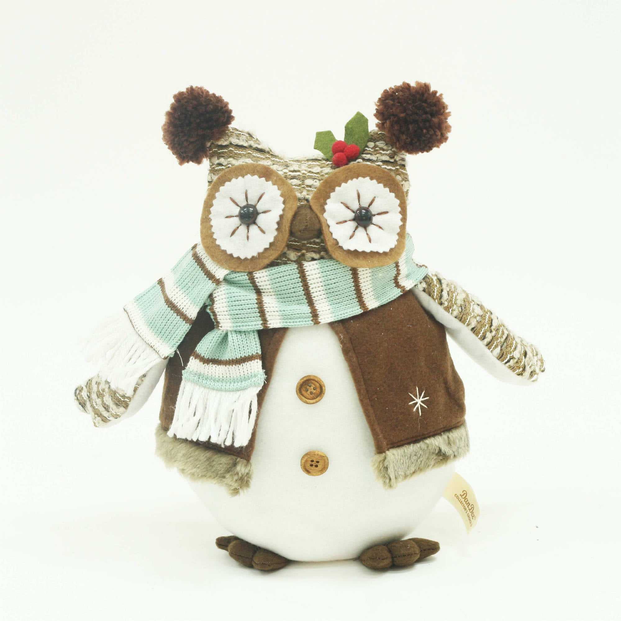 Holiday Time Christmas Decor 11" Iceland Roly Poly Owl Decor