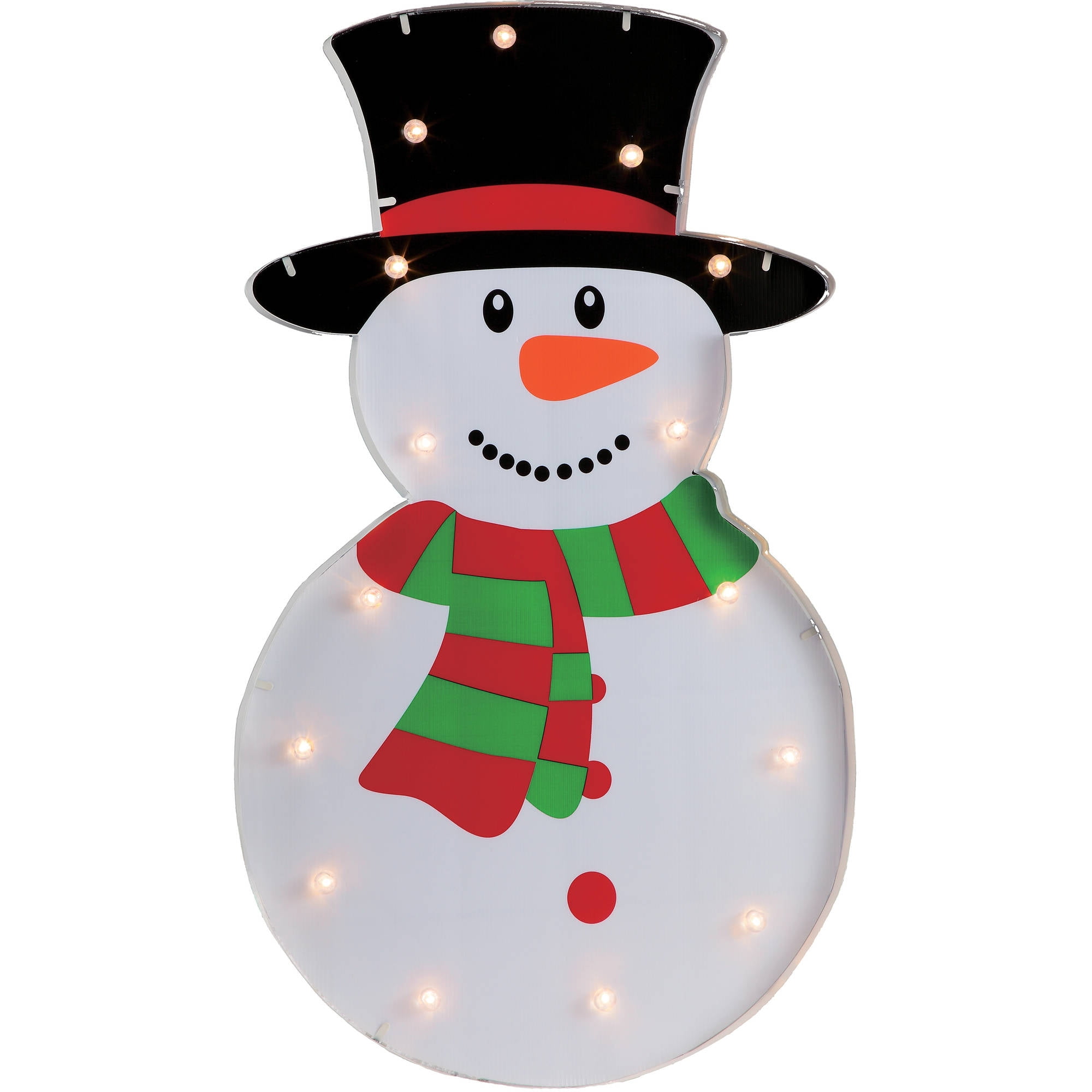 Holiday Time Christmas White LED Lights Marquee Snowman Operated 15 Decor with Warm Battery 36
