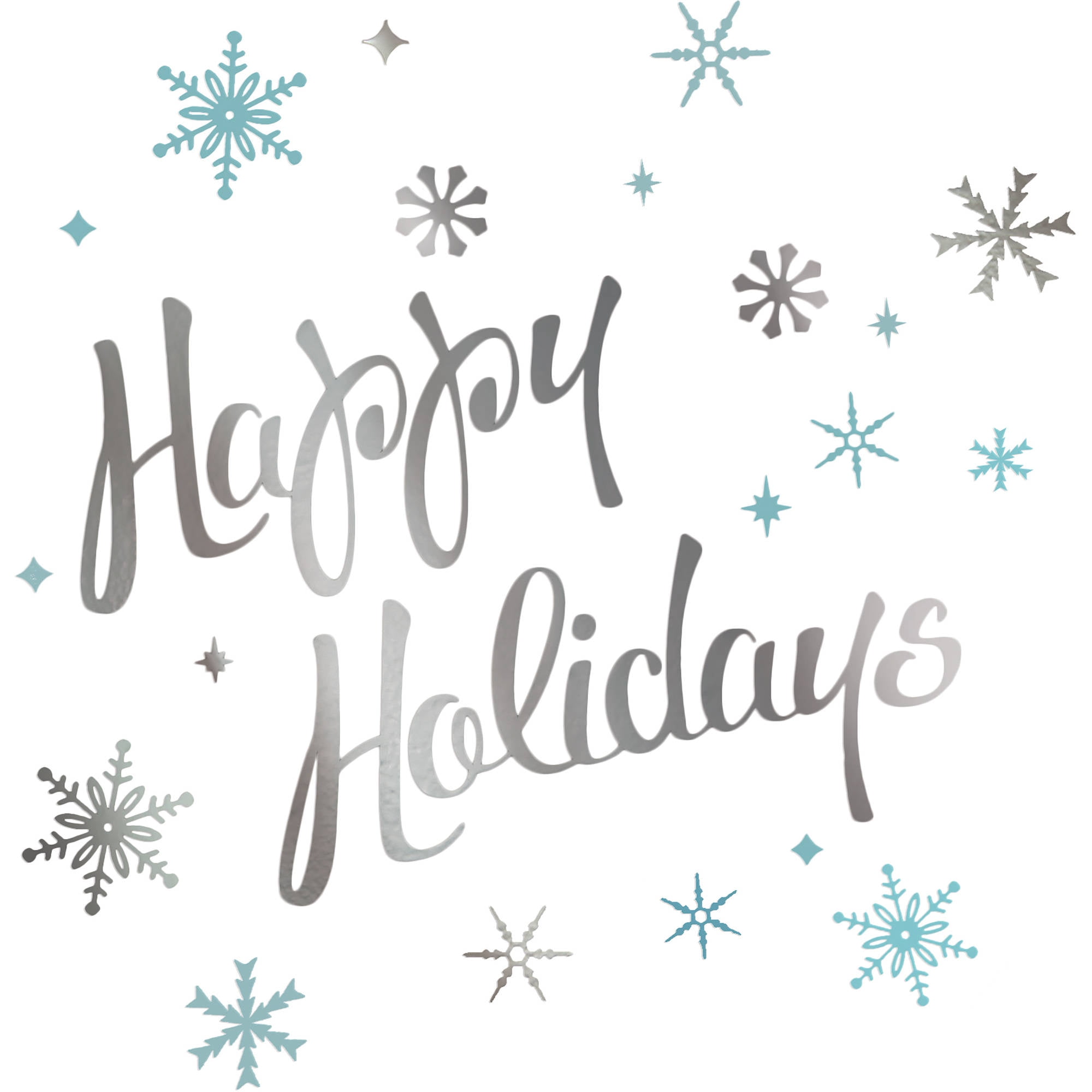 Holiday Time Christmas Decor Foil Happy Holiday Wall Art