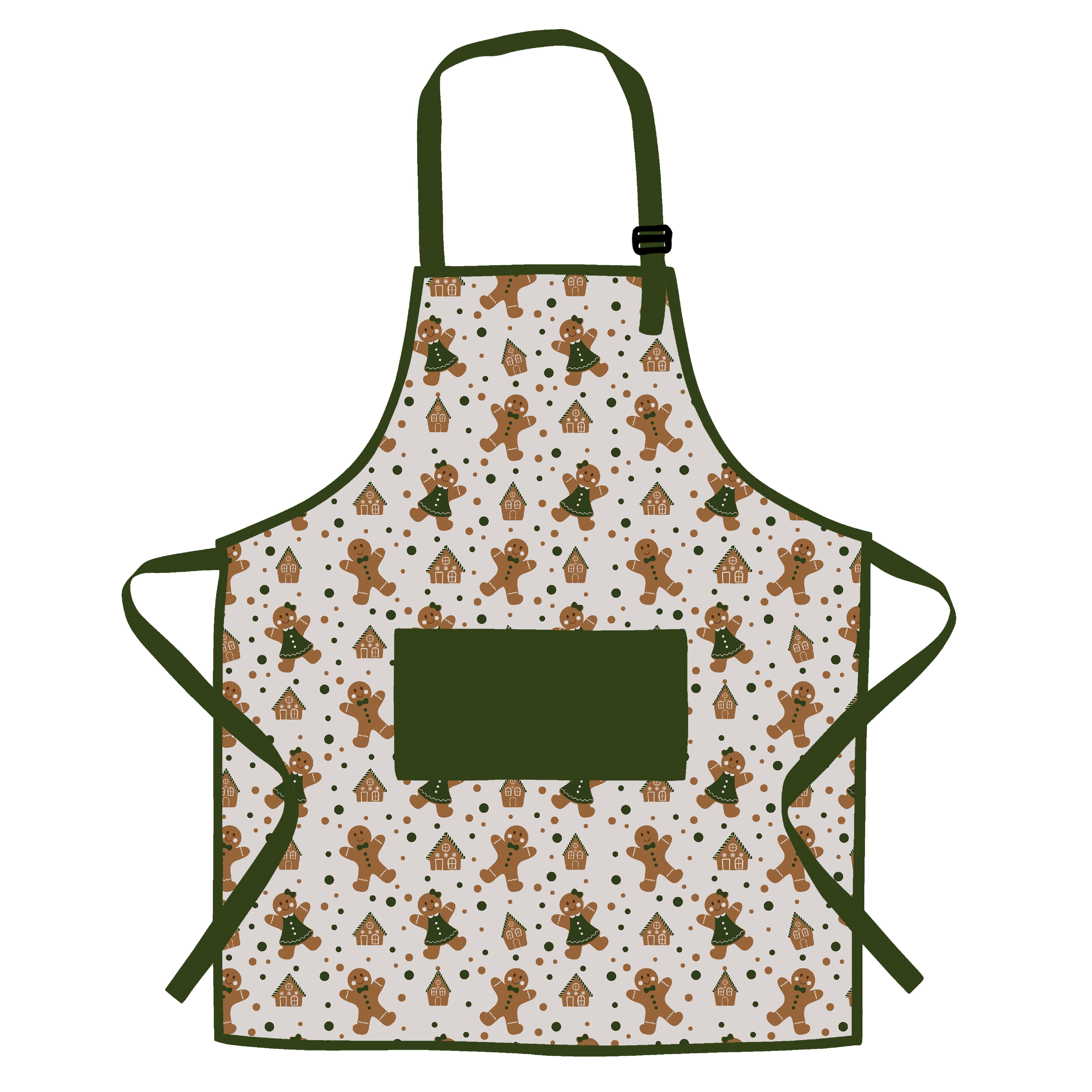 Holiday Time Christmas Gingerbread Apron – Festive Holiday Baking Apron