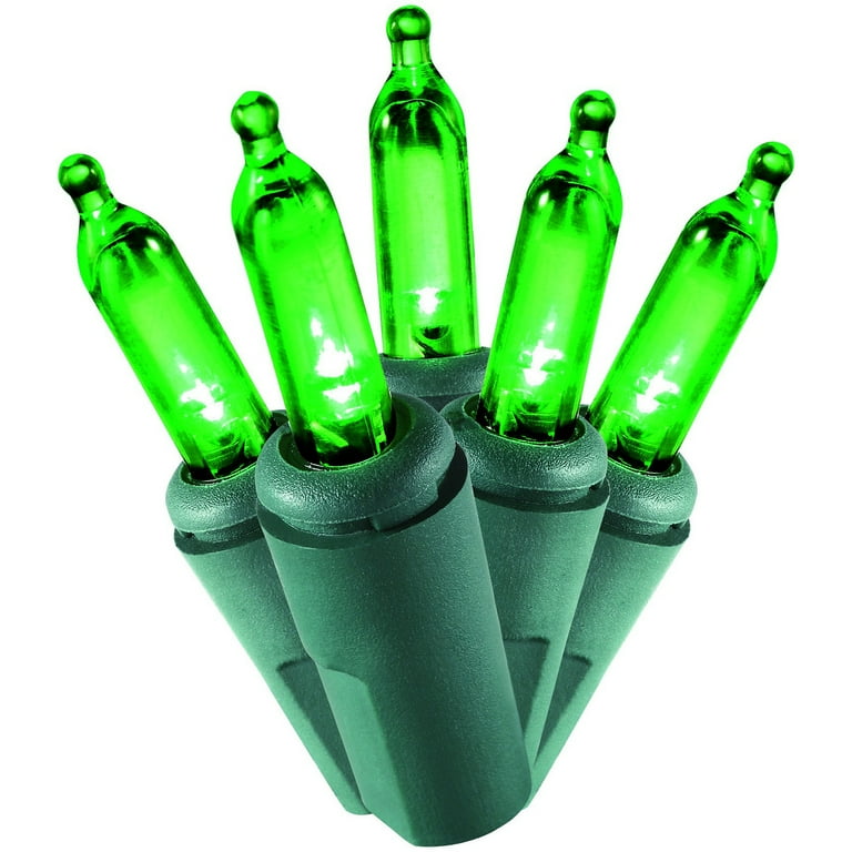 Holiday time green led mini lights deals