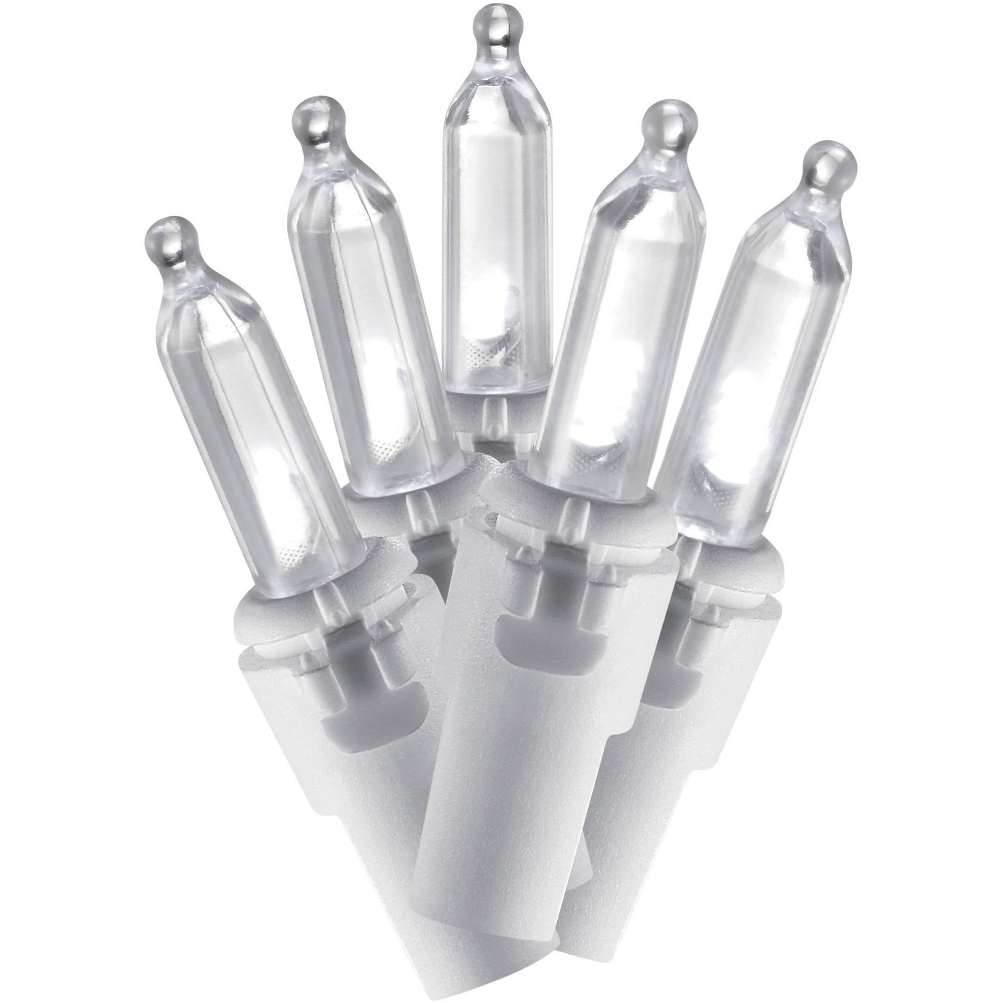 Holiday Time Christmas Lights 100ct Cool White LED Smooth M5 Lights