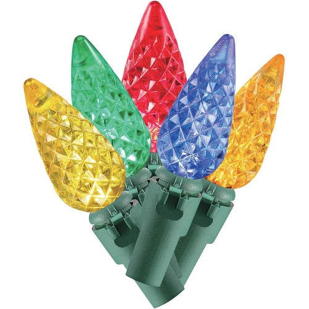 Holiday Time Christmas Lights LED C6 Solar Lights with Green Wire, 50ct