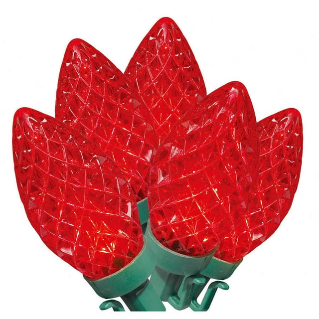 Holiday Time Christmas Lights MultiColor LED C9 Lights, 100Count